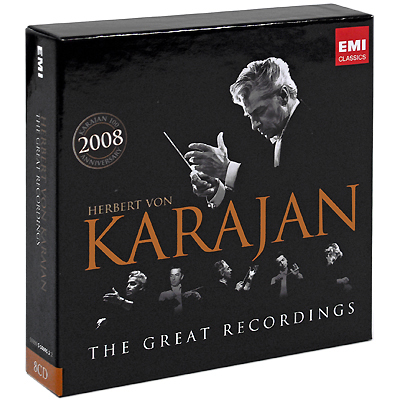 Herbert Von Karajan The Great Recordings (8 CD) Формат: 8 Audio CD (Box Set) Дистрибьюторы: EMI Classics, Gala Records Лицензионные товары Характеристики аудионосителей 2008 г Сборник: Импортное издание инфо 3152b.